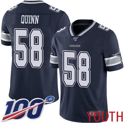 Youth Dallas Cowboys Limited Navy Blue Robert Quinn Home #58 100th Season Vapor Untouchable NFL Jersey